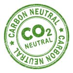 Carbon-neutral green retro style grunge seal - Vector Illustration